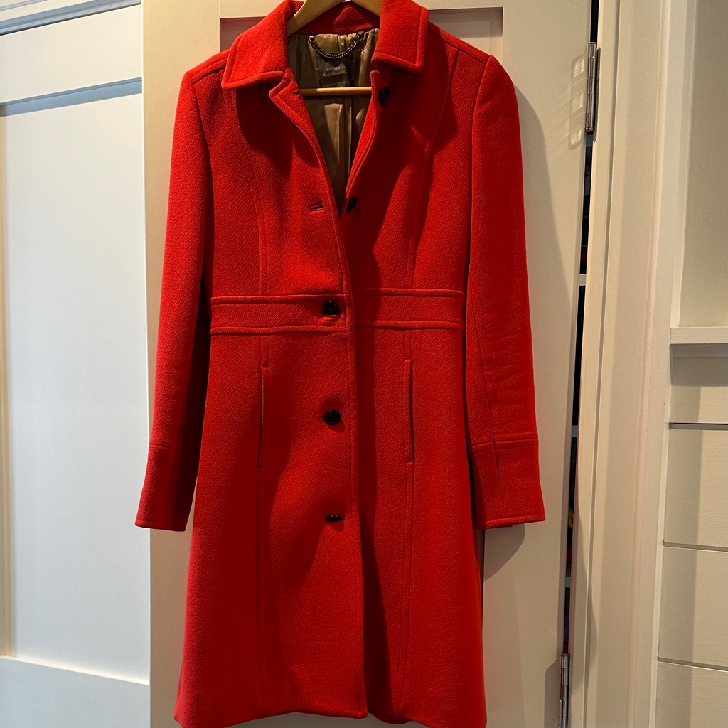 Women's Wool Thinsate Red Coat